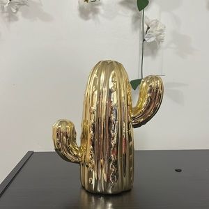 Gold Cactus Home Decor Piece